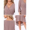 thumbnail image 5 of DARING DIVA Chiffon V-Neck Midi Cocktail Dress XL Grey Pink, 5 of 6