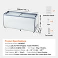 thumbnail image 5 of KFFKFF Professional Ice Cream Showcase, 20 Cu.ft Storage Freezer, Portable Transparent Lid Deep Freezer, Diner Sorbet Serving Cabinet with 12 Spacious Tube, White, 5 of 8