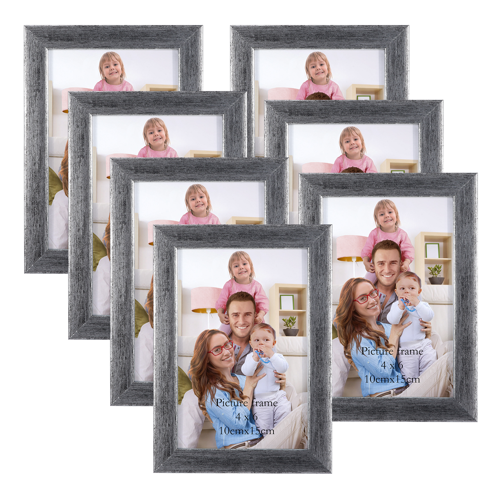 Mainstays 4x6 Linear Brown Gallery Wall Picture Frame Set of 6