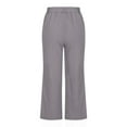 thumbnail image 4 of under $5 JINMGG Shorts for Women $5 Women Casual Solid Color Cropped Trousers Bandage Pockets Elastic Waist Comfortable Straight Pants Gray L, 4 of 6