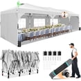 thumbnail image 4 of SANOPY 10x30 FT Pop Up Canopy Tent with One-Push Central Button and Air Vent, Instant Party Tent with 5 Sidewalls, Sandbags and Carry Bag for Patio, Backyard, Camping, White, 4 of 10