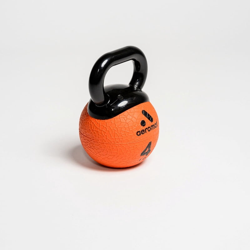 Aeromat Elite Mini Kettlebell Medicine Ball, 4 lb, Orange