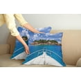 thumbnail image 3 of Ambesonne Blue Throw Pillow Cover 2 Pack, Boat Exotic Journey Tropic, 20", Blue Green Ivory, 3 of 6