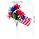 thumbnail image 3 of Flores artificiales rojas, blancas y azules del Día de la Independencia - Cardo, flores de simulación, flores de seda, flores falsas, accesorios para decoración de fiestas, 3 of 6