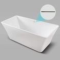 thumbnail image 5 of FerdY 59" White Solid Double Walled Straight Bathtub with Toe Tap Drain, 5 of 5