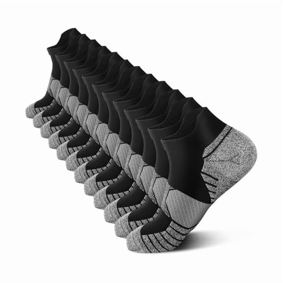 Eryueer Compression Running Socks Women (6 Pairs), Ankle Athletic Socks Low Cut with Arch Support