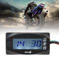 thumbnail image 3 of Medidor de Temperatura de Voltaje de la Motocicleta Temperatura del Agua de la Motocicleta Medidor DC12V Pantalla LCD Luz de Fondo Azul Impermeable Universal para Moto ANGGREK  Otros, 3 of 8
