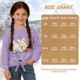 thumbnail image 7 of Xoenoiee Purple West Highland terrier Print Girls Long Sleeve Shirts Casual Crew Neck Tops Basic Tunic Blouses Tie Front Knot Tops Sweatshirt, Size 5-6 Year, 7 of 7