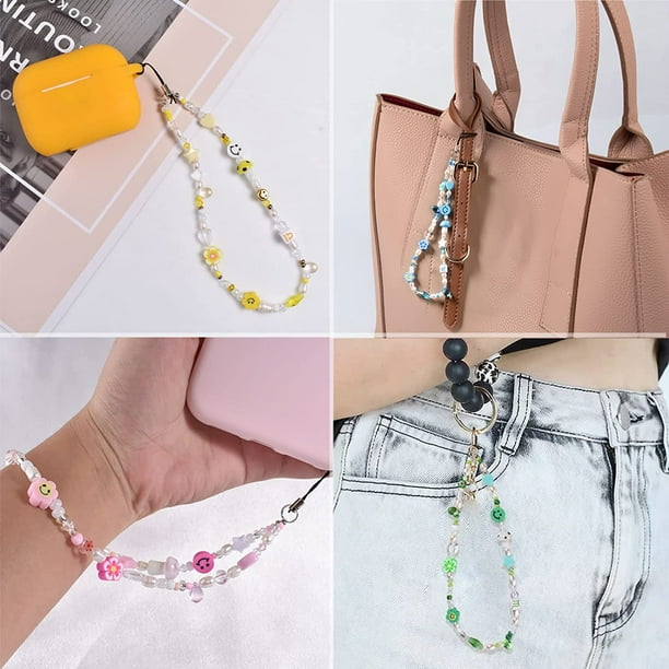 Phone Wrist Strap Beaded Cell Phone Charm Hand Strap Crystal Phone Lan – Little Fire Craft