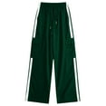 thumbnail image 3 of Bovxnpu Unisex Boys Dress Pants Wide Leg Cargo Pants School Uniform Pants Solid Wide Leg Cargo Pants Summer School Pants Pants, 3 of 7
