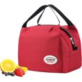 thumbnail image 1 of Bolsa de almuerzo aislante, bolsa de almuerzo portátil, lunares rojos, 6.5l Feliz Sencillez, 1 of 5