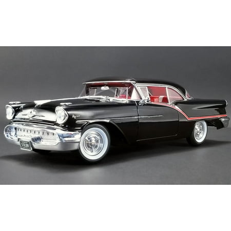 Red Diecast Model Car 1957 Oldsmobile Super 88 Black with Red Stripes Limited Edition to 576 pieces Worldwide 1/18 Diecast Model Car by Acme ()