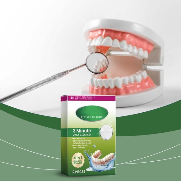 Pisexur Belleza Maquillaje Limpiador tópico para dentaduras postizas, 12 unidadespara mujeres y hombres