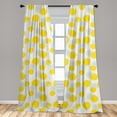 thumbnail image 5 of Ambesonne Abstract Curtains, Dotted Rounds Quirky, Pair of 28"x95", Mustard Pale Taupe White, 5 of 5