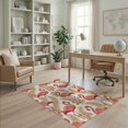 thumbnail image 2 of ODIKA Motif Confetti Whimsical Wreath Repeating Botanical Delicate Border Refined Non-Slip Chair-Friendly for Home Office, Gaming Room, Under Desk, 2 of 7