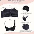 thumbnail image 5 of BIMEI Mastectomy Bra with Pockets for Breast Prosthesis Women's Full Coverage Wirefree Everyday Bra 8508,Black, 34A, 5 of 7
