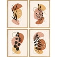 thumbnail image 3 of PixonSign Framed Wall Art Botanical and Abstract Shape Posters, Set of 4 Multicolor Modern Geometric Boho Illustrations Wall Decor, Adhesive Canvas Prints for Home Decor - 8"x10" Natural, 3 of 5