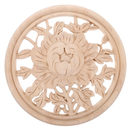 Wood Carved Appliques Decorative Wood Onlays Unpainted Furniture Center Decals Corner Carving Decals For Cabinet Dresser Bed Door Wall Wardrobe Ceiling