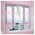 thumbnail image 1 of Fairnull Window Curtain Translucent Floral Pattern Room Decor Pastoral Balcony Valance for Home Office Cafe, 1 of 9