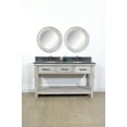 thumbnail image 3 of InFurniture WK8460-G-WK TOP 60 in. Rustic Solid Fir Double Sink Vanity in Grey Driftwood With Limestone Top-No Faucet, 3 of 8