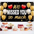 thumbnail image 2 of 2Pcs Welcome Home Decorations We Missed You So Much Banner, Black Gold Welcome Back Family Yard Sign Party Supplies, Patriotic Military Army Homecoming Deployment Returning Back Party Decorations, 2 of 5