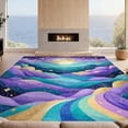 thumbnail image 2 of Design&I 3'x5' Washable Accent Rug Purple Mermaid Kawaii Whimsical Wave Border Scale Cute Starfish for Bedroom, Walk-in Closet, Pet Friendly & Non-Slip Built-In Grip, 2 of 7