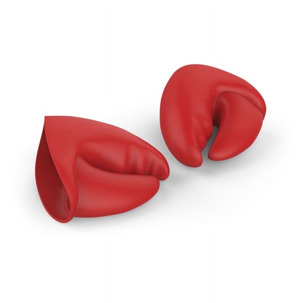 Par de guantes de aislamiento térmico con pinza de camarón de dragón rojo creativo, aislamiento térmico de cocina, resistente al espesor de alta temperatura, aislamiento térmico de silicona, pinza man