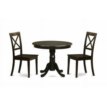 East West Furniture Antique 3-piece Wood Dining Set in Cappuccino