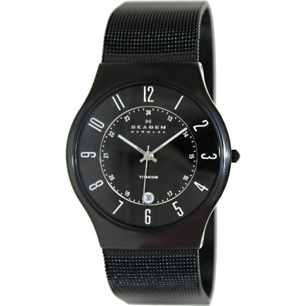 Imidlertid affald Hvad angår folk Skagen Men's Classic 233XLTMB Black Titanium Quartz Watch - Walmart.com
