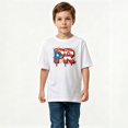 thumbnail image 2 of Boys Graphic T-Shirt Puerto Rico Flag PR Drip Graffiti Kids Tees 100% Cotton Short Sleeve Tops Ages 4-13Y, 2 of 4