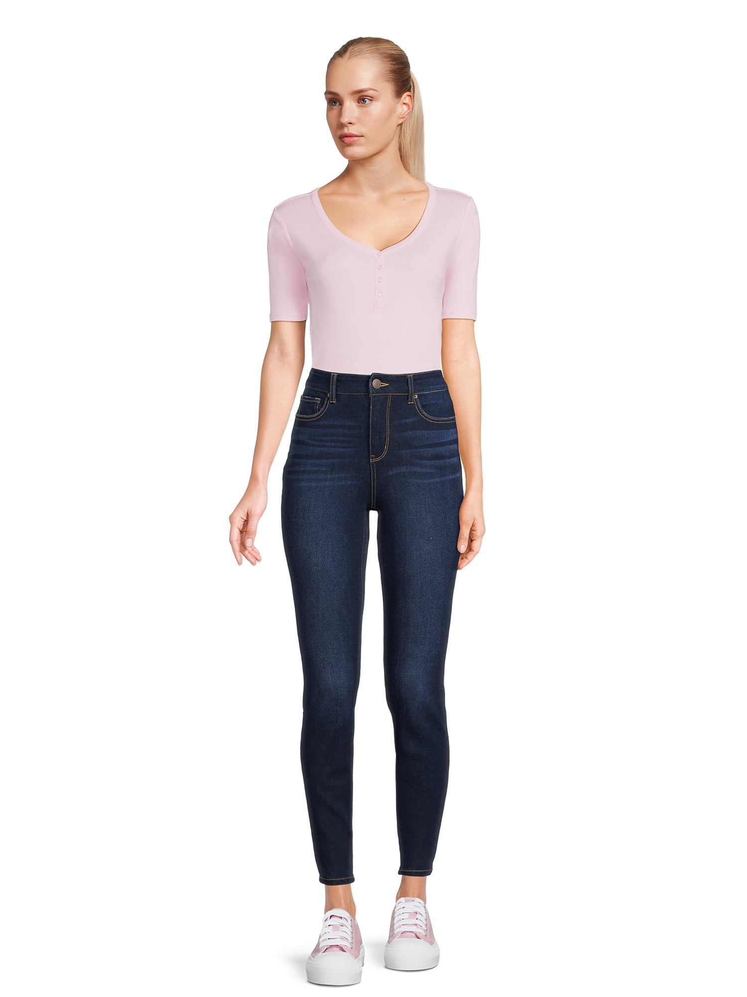 RealSize Women's Ribbed Henley Shirt, Sizes XS-3XL