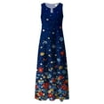 thumbnail image 4 of EQWLJWE Robes d'Été pour Femmes 2023 Robe Longue Sans Manches à Col Rond avec Poche Imprimée Grande Robe d'Été pour Femmes 2023, 4 of 5