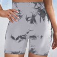thumbnail image 2 of Gibobby Shorts Deportivo Pantalones de cintura alta deportivos con estampado teñido de corbata a la moda para mujer Pantalones elásticos delgados(Plateado, M), 2 of 4