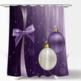 thumbnail image 2 of Christmas Ball Shower Curtain Purple Golden Xmas Balls Ribbon Snowflake Fantasy Merry Christmas Winter Holiday Dreamy Xmas Ball Decor Fabric Bath Curtain with Hook, 2 of 4