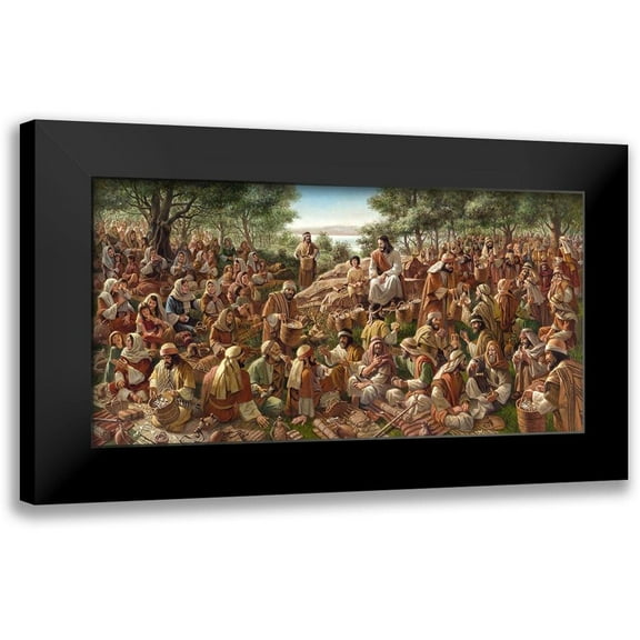 Seward, James 14x9 Black Modern Framed Museum Art Print Titled - All Were Satisfied