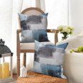 thumbnail image 3 of Blue and Grey Abstract Throw Pillow Covers 18x18 Set of 2,Modern Linen Pillow Cases for Bedroom Sofa Couch, 3 of 6