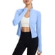 thumbnail image 3 of Tops de encaje para mujer,Top corto de manga larga con protección solar para mujer, camisa con cremallera completa UPF y lentejuelas, blusa informal de poliéster para uso diario, sopatenor, 3 of 9