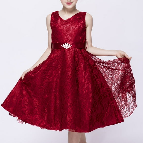 Children's Dress Big Children's Sleeveless Lace Dress Girls Wedding Dress Flower Girl Dress Girls Dresses Size 12-13 Christmas Girls Dresses Size 5 Long Sleeve Girls Dresses 5T Fall Christmas Girls