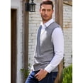 thumbnail image 4 of Spring and Autumn New Men's V-neck Knitted Sweater Vest Solid Color Vest Sleeveless Pullover, 4 of 10