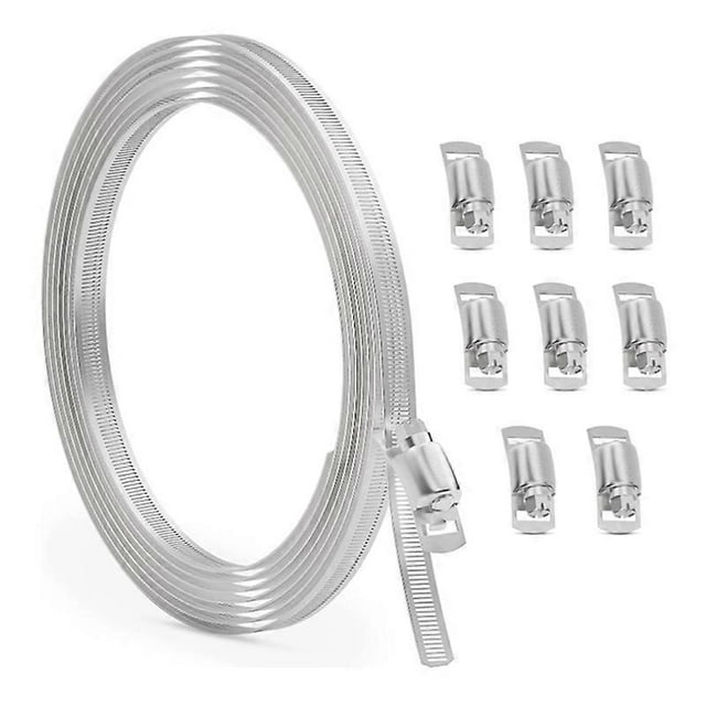10FT Stainless Steel Hose Clamp Assortment Kit,Worm Gear Band Hose Clamp Screw Pipe Clamp for Duct,T