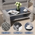 thumbnail image 2 of ELPOSUN 8 Piece Outdoor Sectional Conversation Sets , Wicker Patio Furniture Set，Gray PE Rattan Patio Sofa Set for Balcony, Porch, Backyard, Grey, 2 of 7