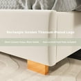 thumbnail image 4 of VANACC King Size Bed Frame and 61" Headboard, Upholstered Bed with Golden Plating Trim,Cream, 4 of 7