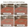 thumbnail image 7 of ODIKA 8'x10' Warm Terracotta Geometric Medallion Washable Area Rug Intricate Symmetrical Pattern with Borders for King Size Bedroom Under Bed, Master Suite, Non-Shedding, Easy Care, 7 of 7