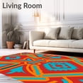 thumbnail image 2 of ODIKA 2'x3' Machine Washable Non-Slip Area Rug, Southwestern Latch Hook Kit with Motifs High Traffic Rug with Pad, Red, 684816, 2 of 8
