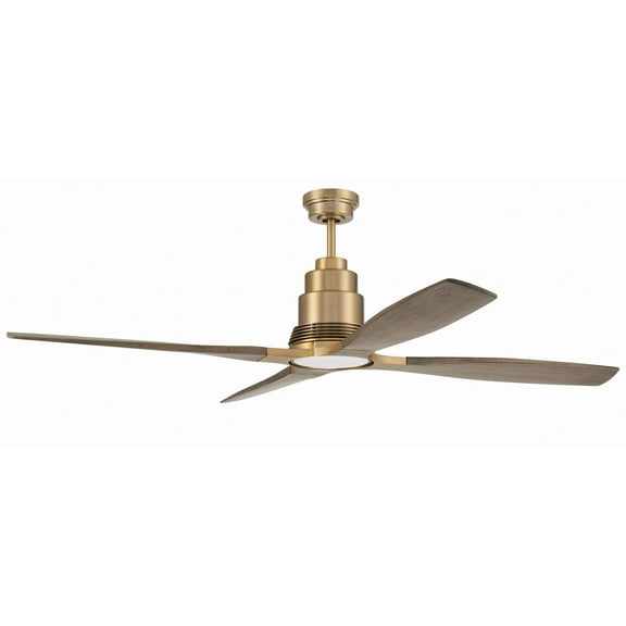 RIC60SB4 Craftmade Lighting Ricasso - 4 Blade Ceiling Fan with Light Kit In Contemporary Style-60 Inche Wide-Satin Brass Finish