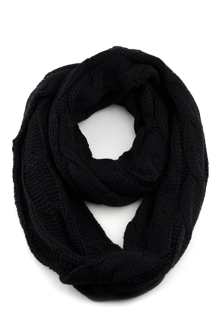 NYfashion101 Soft Warm Chunky Cable Knit Infinity Loop Scarf