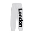 thumbnail image 4 of WhouRiu Girls Casual Sweatpants Letter Graphic Elastic Waist Joggers Pants Kids Comfortable Everyday Trousers With Pockets,13-14 Years, 4 of 5