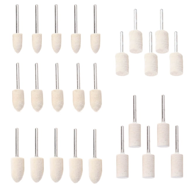 EeaseMX Juego de 25 ruedas de pulido de lana para equipos de belleza, joyería, acero inoxidable, vidrio y piezas mecánicas.