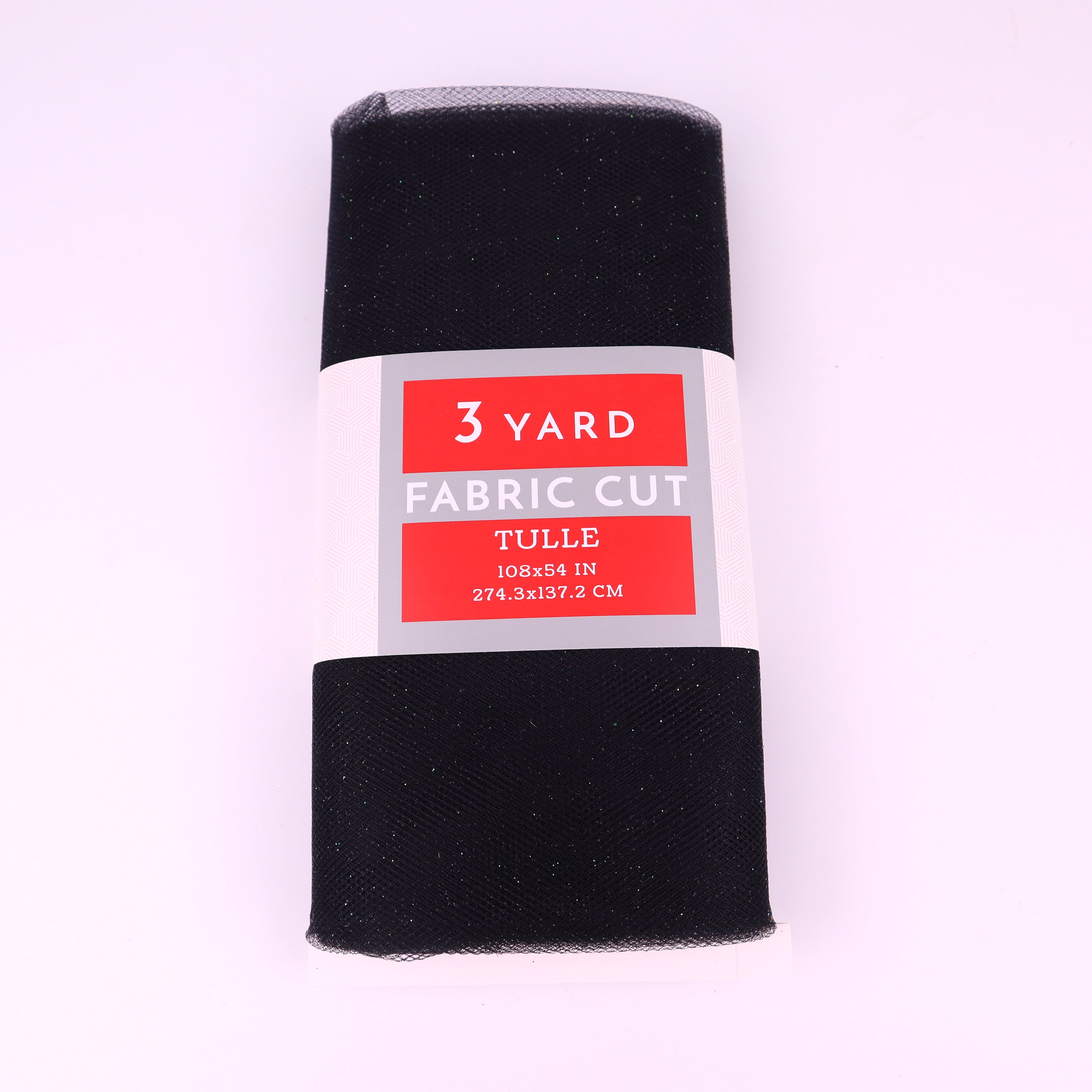 (2 pack) 3 Yard Cut Glitter Tulle Fabric, Black, 54" Wide for Apparel & Crafting, by Fuzhou