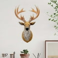 thumbnail image 6 of YWMJZEU 3D Deer Head Statue Figurines Sculpture Wall Mount Bust Stag Animal Ornament for 21.5x15x33.5cm, 6 of 8